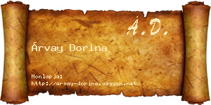 Árvay Dorina névjegykártya