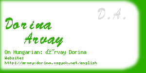 dorina arvay business card